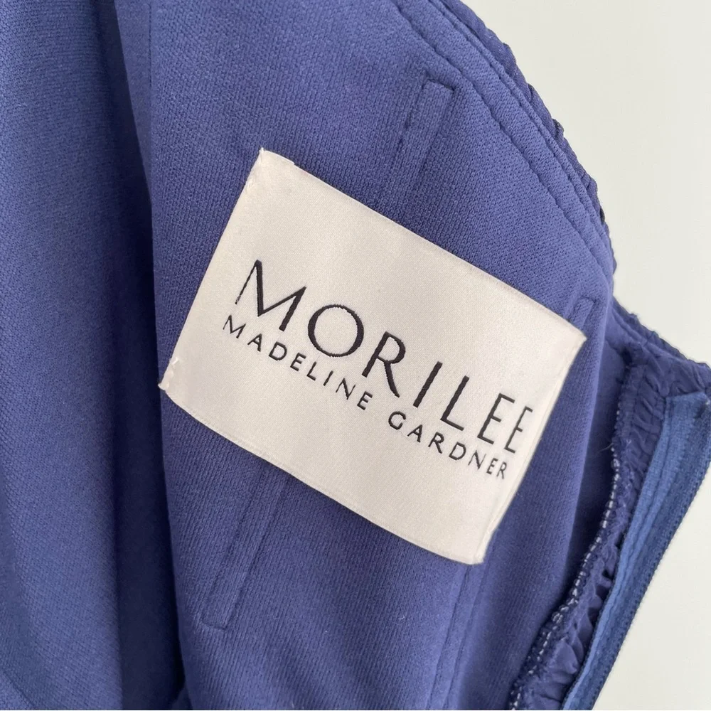 MORILEE Madeline Gardner Halter Chiffon Bridesmaid Jumpsuit in Sapphire 21626 - Picture 5 of 14